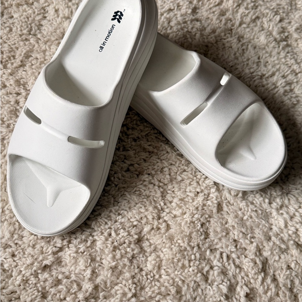 All in Motion Women's Classic White Slide Sandals